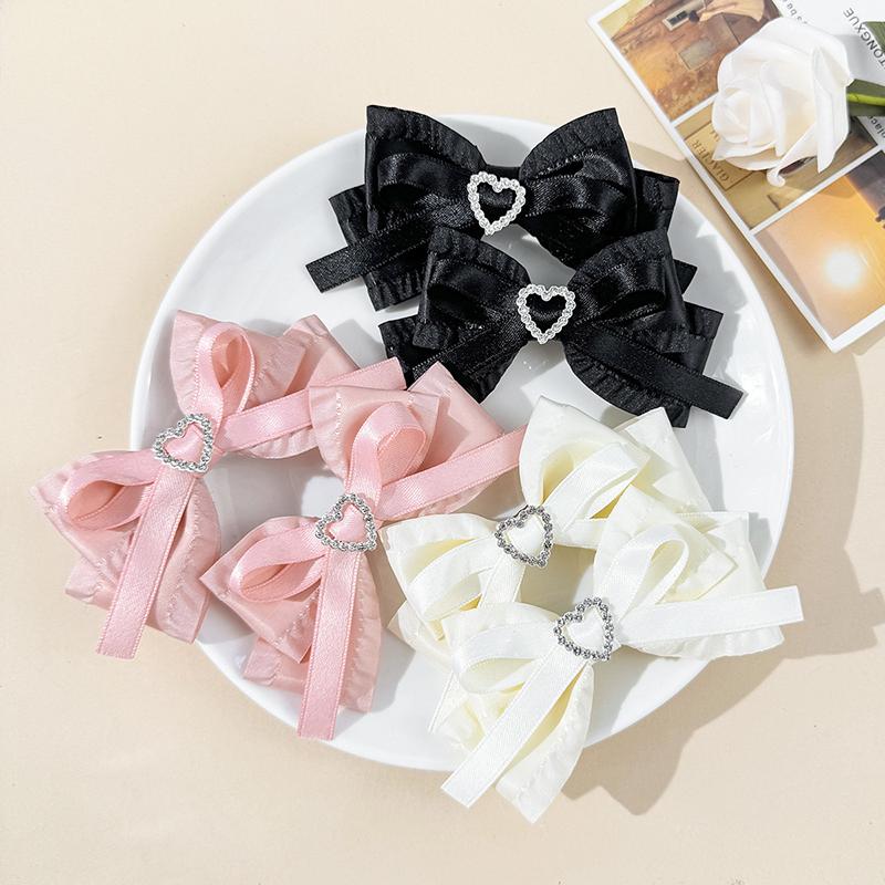 1 Paar Able Herzförmige Schleife Haarspange Für Frauen Mädchen Vielseitige Seitenklammer Süße Niedliche Schleife Haarschmuck