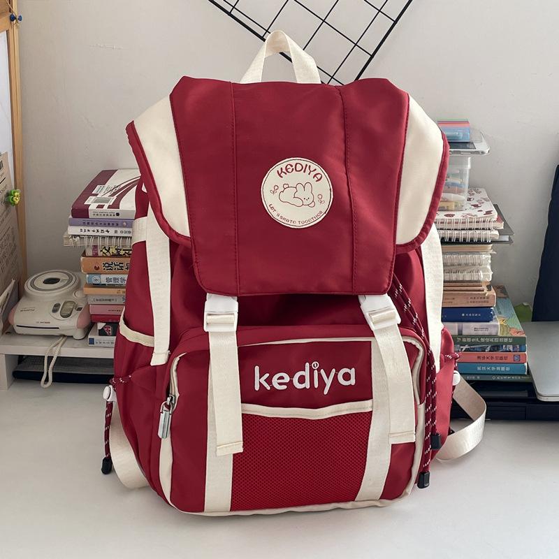 Large capacity backpack, new college student schoolbag, leisure travel nylon backpack.