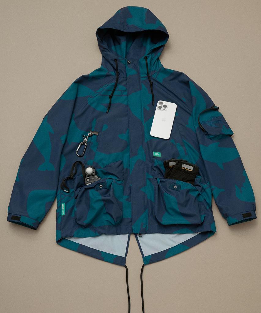 Bbc Earth Animal Print Out-Pocket Fishtail Jacket_Dark Green