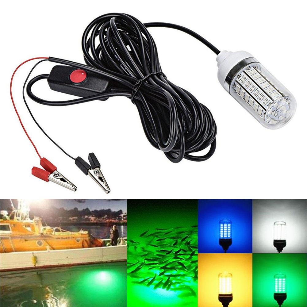 Utomhus LED-fiskeljus undervattensfiskelodslampa Ac/dc12v/24v Vattentät fisklureljus med 5 m nätsladd