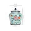 Enamel General Jar Painted Flowers Moisture-proof Sealed Tea Jar Art Crafts Ornaments Sundries Storage Box Home Decoration Gifts