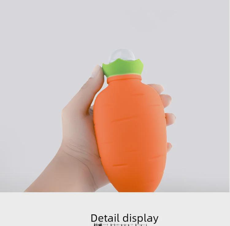 Borraccia in Silicone a Forma di Carota Caldo & Freddo Scaldavivande per Microonde