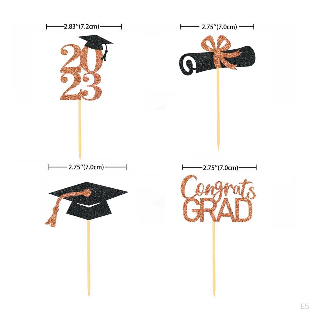 24 Pieces Cap, Cupcake Picks, Cake Toppers Decorative Decoration, Party Supply, Baking