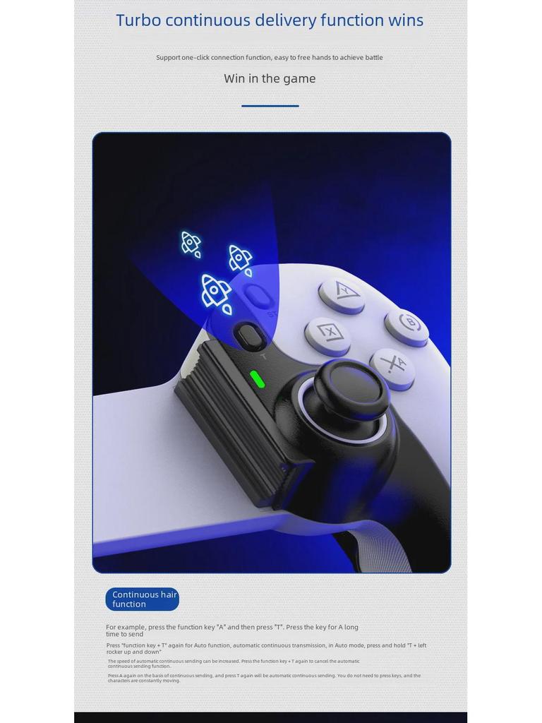 D9 Controlador Inalámbrico Bluetooth Dual Hall Stretch para Juegos para Móvil, PC, Tableta, Switch, PS3 y PS4