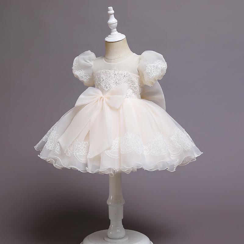 Popular Baby Girls' First Birthday & Wedding Flower Princess Dress for Piano Performance