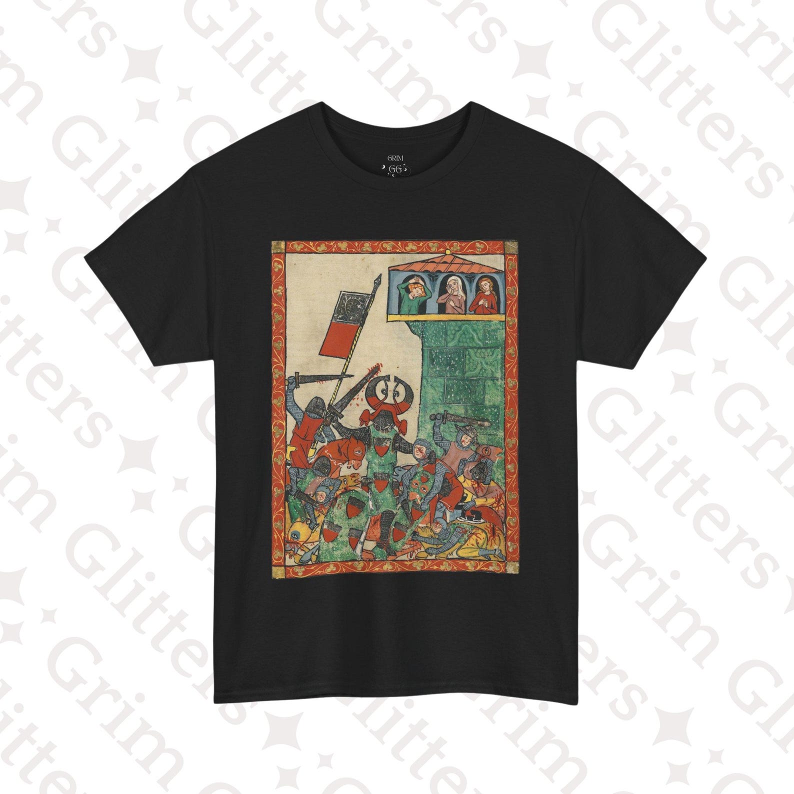 Albrecht von Haigerloch T-Shirt: Codex Manesse, Medieval Knight Battle Art 2XL