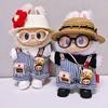 Labubu Doll Clothes Striped Overalls T-shirt Suit Fashion Cute Doll Clothes