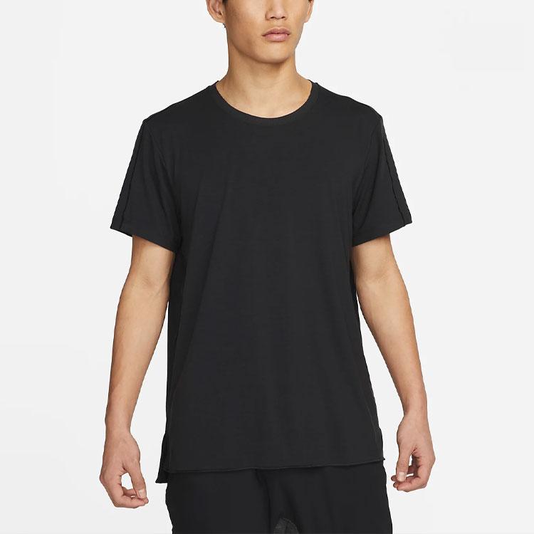 Nike Yoga Dri-FIT Short Sleeve Top Black Iron Grey Men's DM7826-010