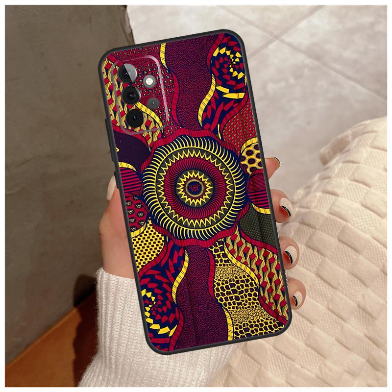

African Style Fabric Print For Samsung Galaxy A15 A35 A55 A32 A12 A22 A52 A06 A54 A34 A14 A56 A36 A26 A16 A13 A53 Case Samsung A36