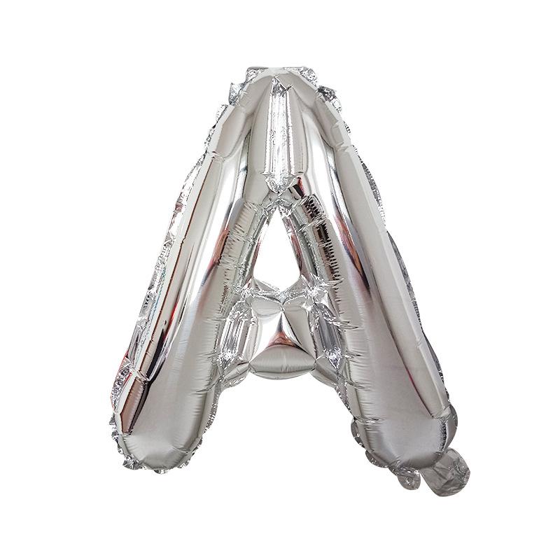 50pcs Letter Balloon Aluminum Foil 50 Cm Bright Gold Silver Aluminum Film Letter Balloon