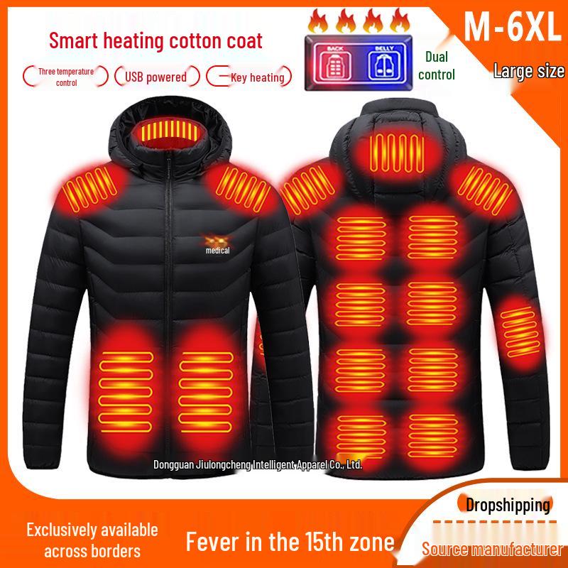 Unisex USB Charging Smart Heated Jacket - Dual Control, Continuous Warmth for Autumn/Winter