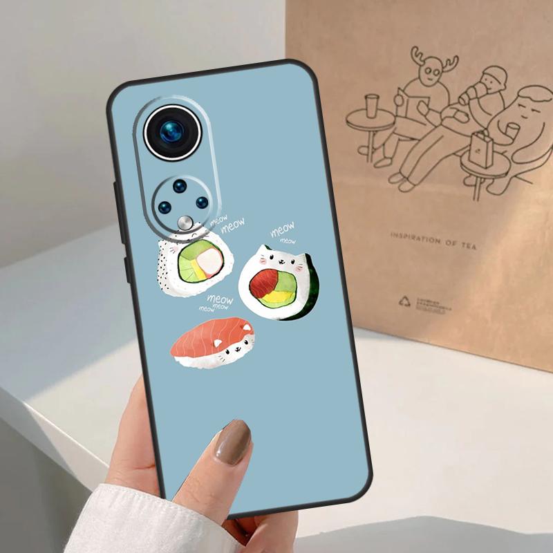 Sushi Food For Huawei P20 P30 P40 P60 Pro P Smart Nova 9 5T Honor 70 90 50 Magic5 Lite X7a X9a X8a Case