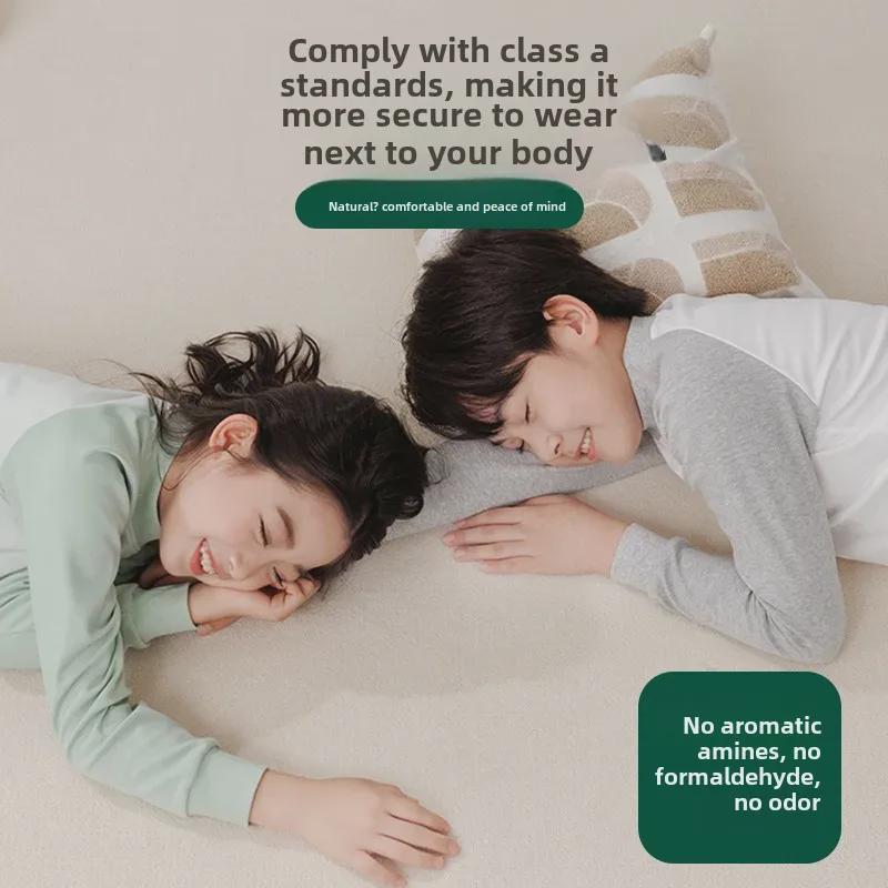 Kinder Unterwäsche Set aus reiner Baumwolle für Herbst und Winter: Jungenpullover & Mädchen Rundhals Mittelhals Bekleidung