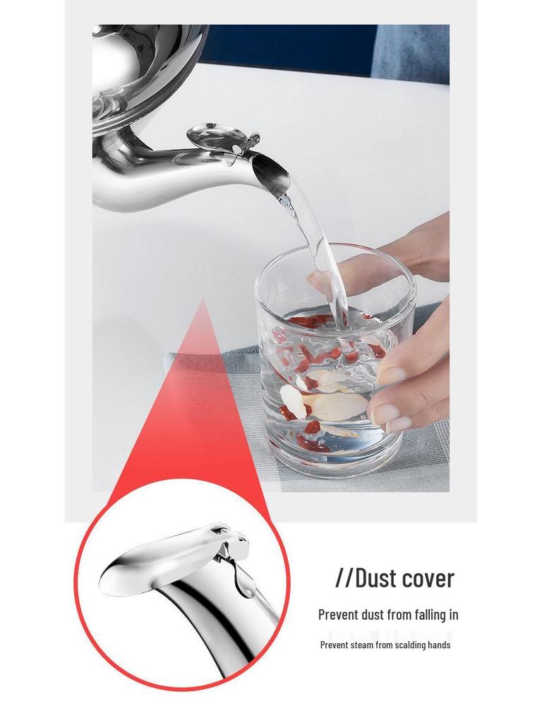 304 Stainless Steel Large Capacity Whistling Kettle for Gas, Open Flame & Induction Stoves.