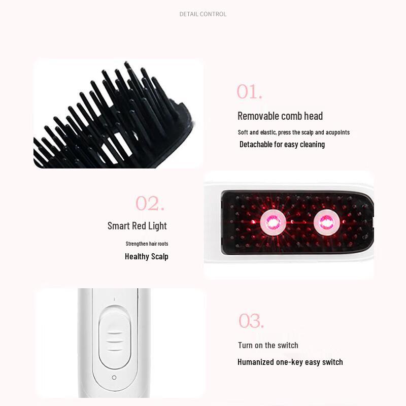 K·SKIN Electric Scalp Massager Comb with Negative Ion & Red Light CN plug (adapter included)