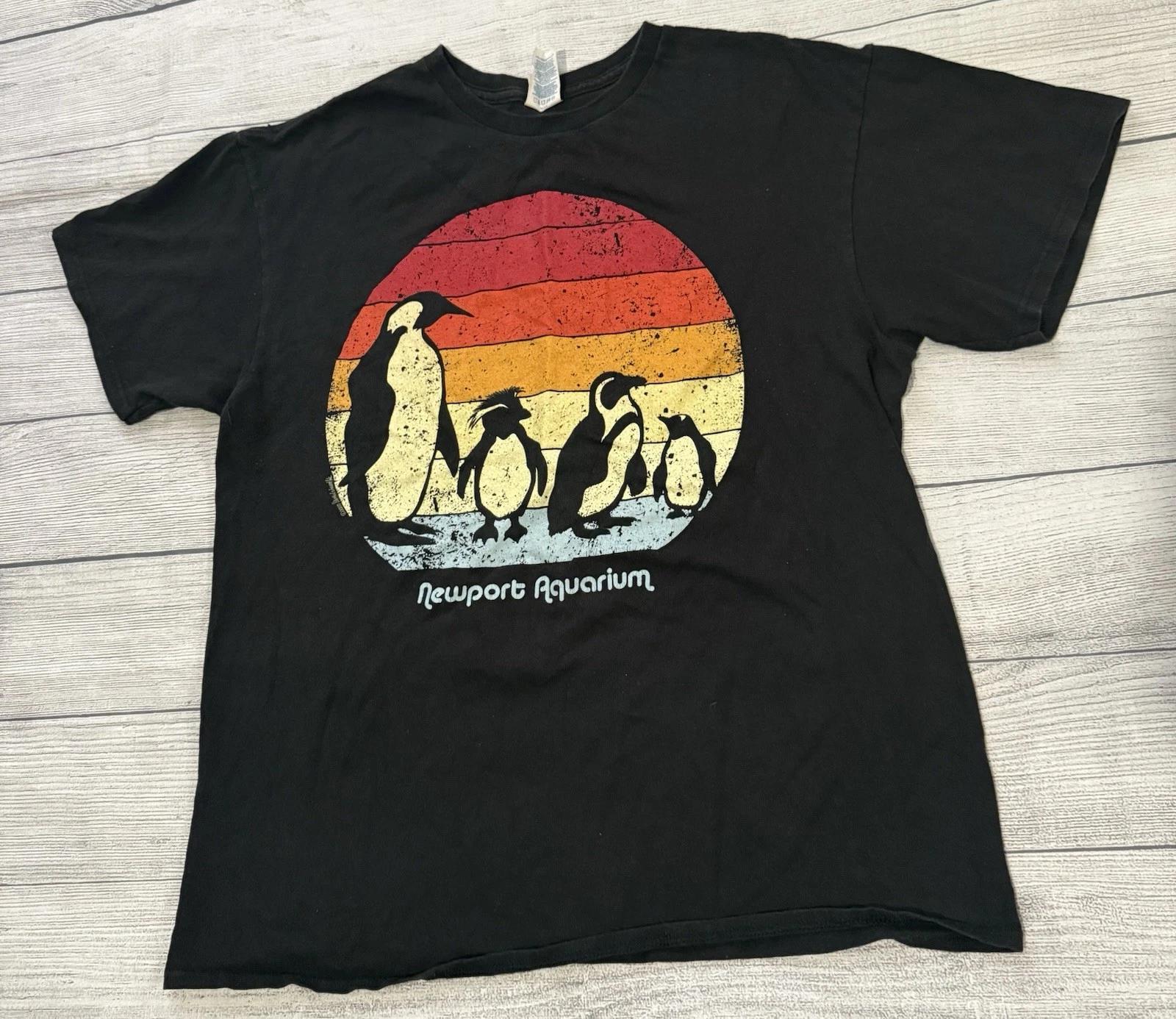 

Newport Aquarium Penguin Graphic T Shirt Size Large Black Kentucky 2XL