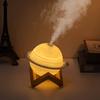 Planet Nachtlicht Luftbefeuchter 200ML Kapazität Leiser USB Mini-Luftbefeuchter mit Holzständer für Zuhause Büro Schlafzimmer Nachttischlampe Schreibtisch-Luftbefeuchter