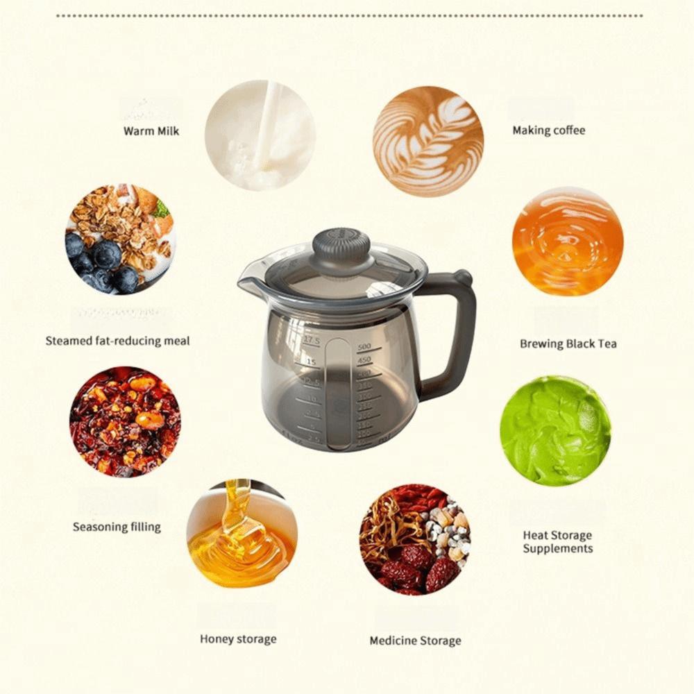 Food-grade 500ml Capacity Silicone Teapot Leakproof Ergonomic Handle Coffee Carafe Pouring Spout with Scale Milk Jug Office Use