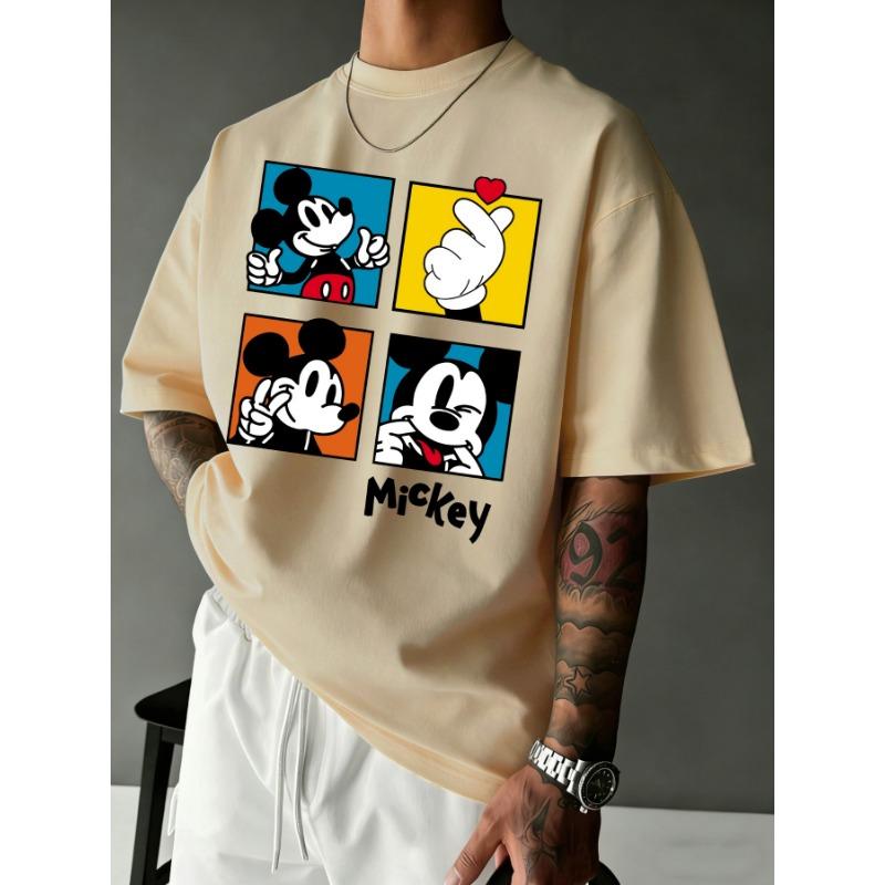 Mickey Mouse Printed Men's T-Shirt Summer Casual Cute Cartoon Short Sleeve Top Men's Clothing Y2k Clothes Tee