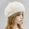 Luxury Mink Fur Hats for Women Winter Warm Solid Genuine Fur Cap High Quality Female Fur Hat