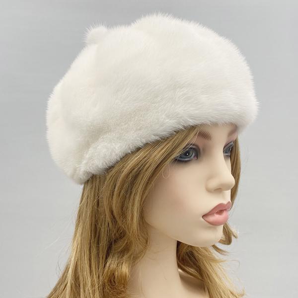 Luxury Mink Fur Hats for Women Winter Warm Solid Genuine Fur Cap High Quality Female Fur Hat