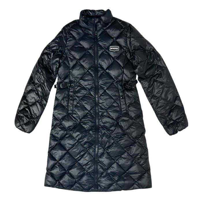 DUVETICA Long Down Down Beautiful Coordinates Women's Jacket, Slimming, Leg-Lengthening, Waist-Striking, Parka, Coat, Outerwear, Black, White,
