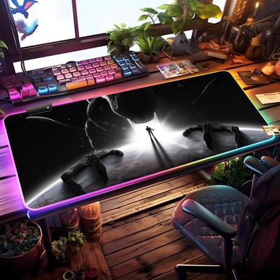 A-Alien Romulus Muismat RGB Gaming Muismat Bureau Mat HD Gamer Grote LED Verlichting XXL Muismatten