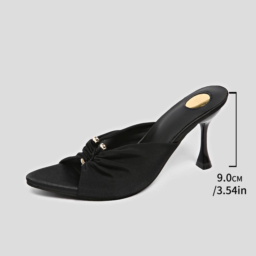 Designer Summer Woman Slippers Fashion Open Toe Thin High Heels Shoes Street Style Stripper Party Slides Zapatos De Mujer