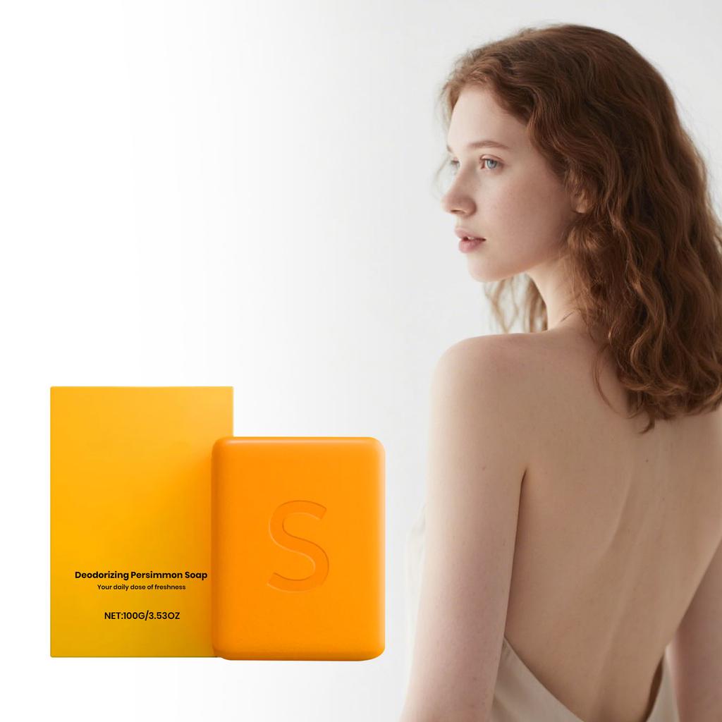 Natural Persimmon Soap Reduce Body Odor Deep Moisturize Gentle Cleanse Body Natural Deodorant Bar Soap