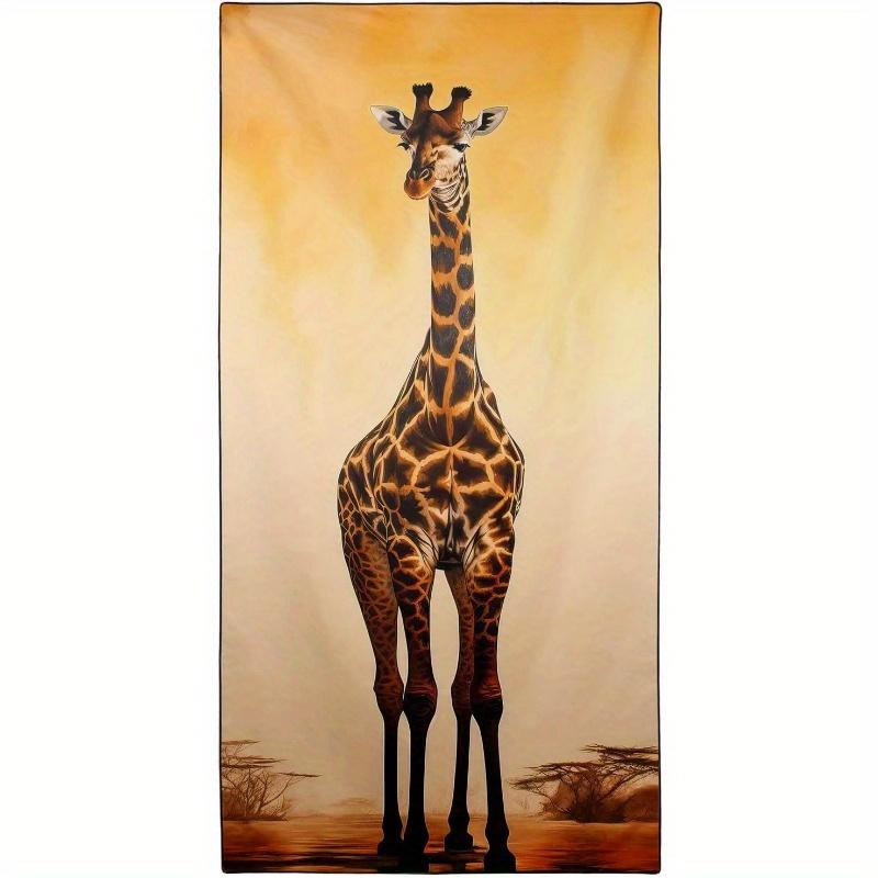 Giraffe Beach Towel - Quick Dry, Soft & Lightweight, Modern Giraffe Print Design For Travel, Swimming, Camping & Sports