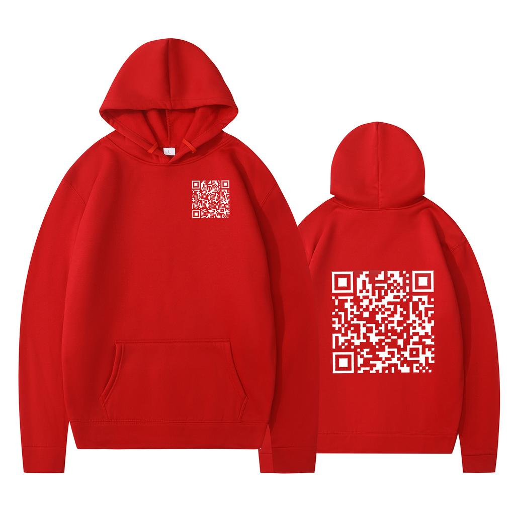 Cross-border Hoodies, New Printed Styles, QR Code Scans, Loose Men's and Women's Hoodies