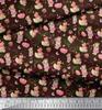 Soimoi Brown Japan Crepe Satin Fabric Balloon & Teddy Bear Kids Printed Craft Fabric by the Metre 42 Inch