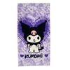 Kuromi Printed Super Soft Cotton Beach Towel Tie-Dye Purple Bath Towel for Pool Beach Bathroom