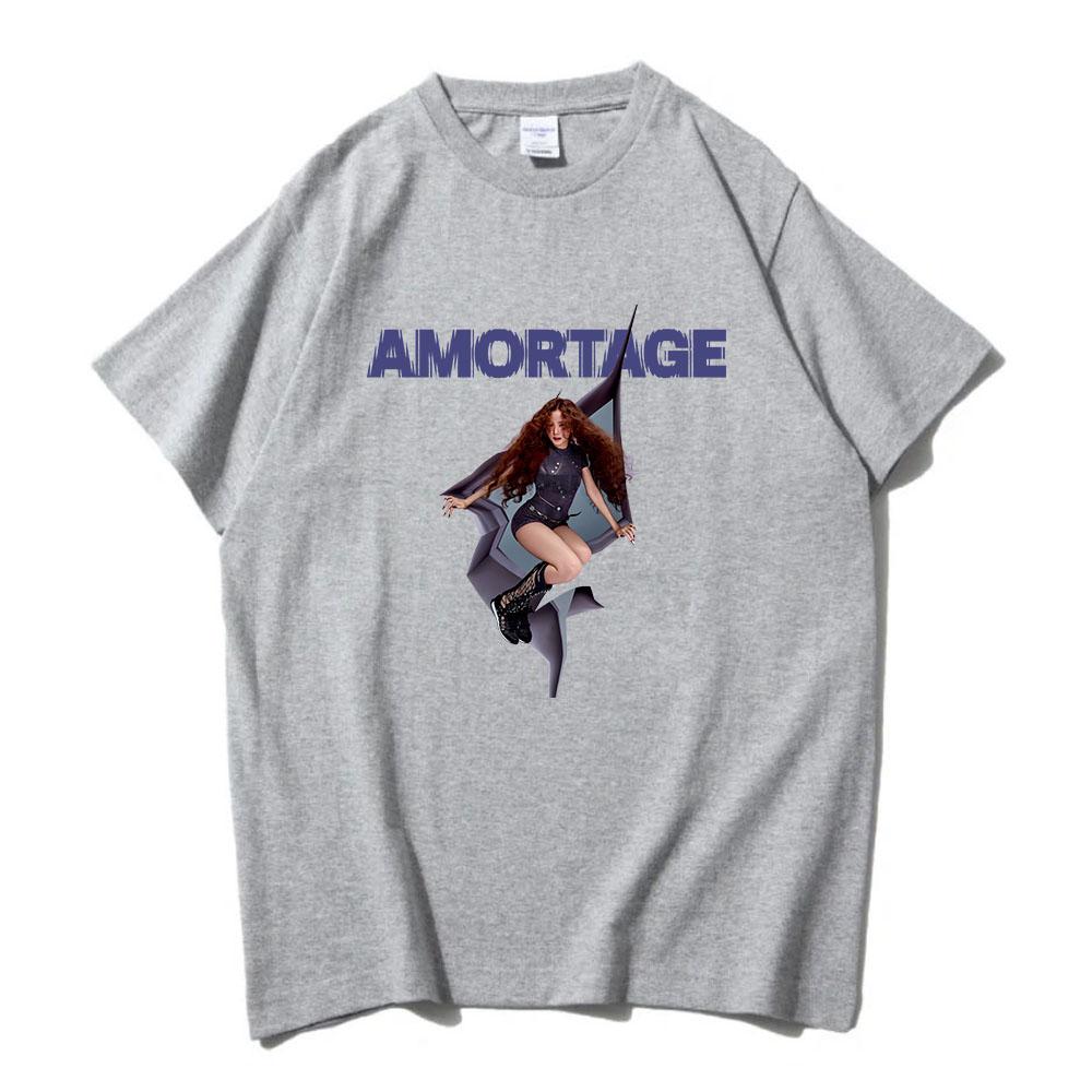 Streetwear Korejská zpěvačka JISOO AMORTAGE Tričko Pánské oblečení Hip Hopová trička Ležérní Pánská Dámská Bavlněná trička Hip Hopová Módní Trička