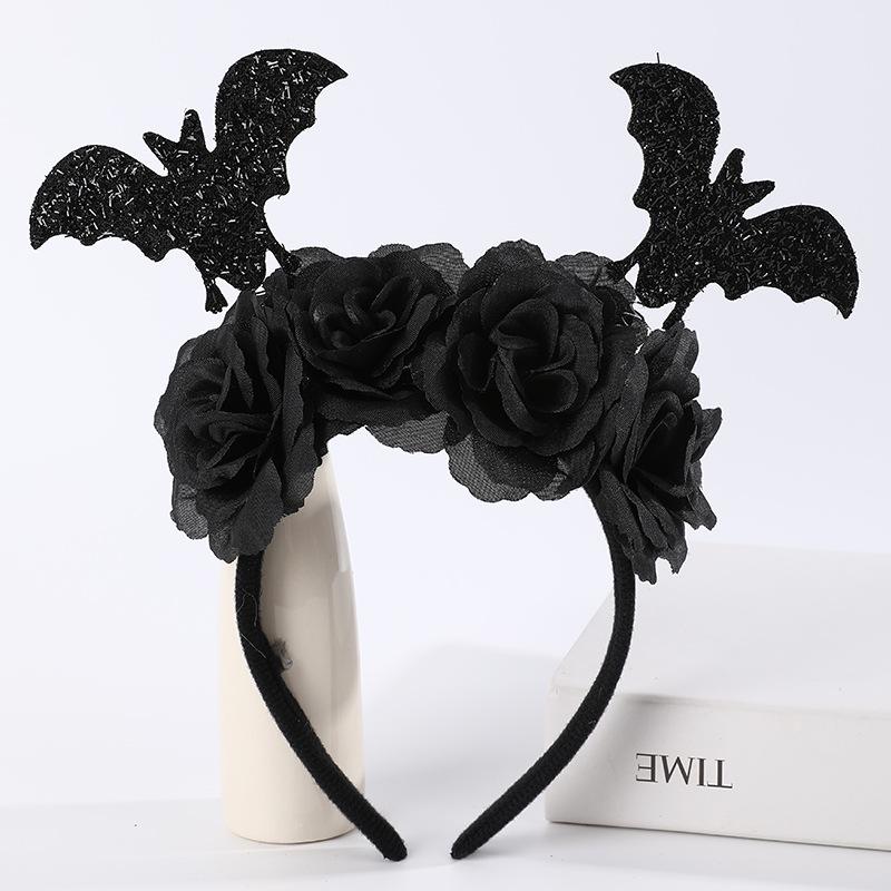 Halloween Devil Horns & Bat Headband with Feathers - Party Decoration