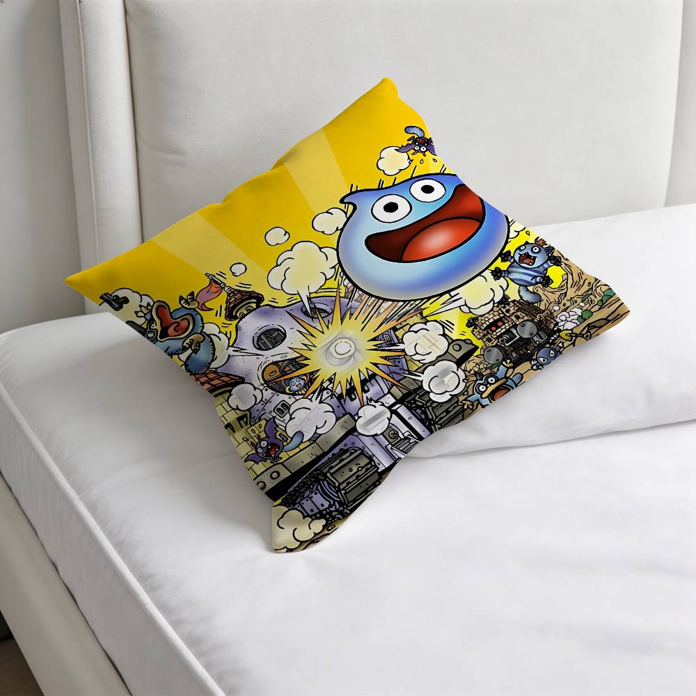 DDragon QQuest Slime  Decorative Square Pillow Cover Soft  Comfortable Pillow Case Sofa Bed Home Decoration
