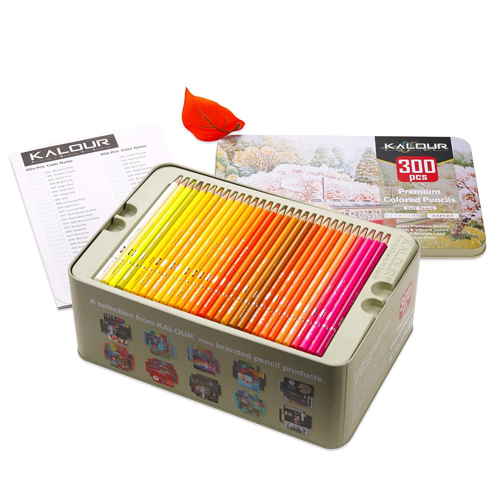 Manufacturer's 300-Color Oil-Based Art Drawing Pencil Set - Round Barrel