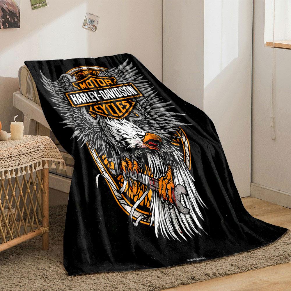 Harley Davidson Orel Klíčová deka deka do ložnice deka do obývacího pokoje na pohovku měkká útulná přehoz pro kamaráda festivalový dárek