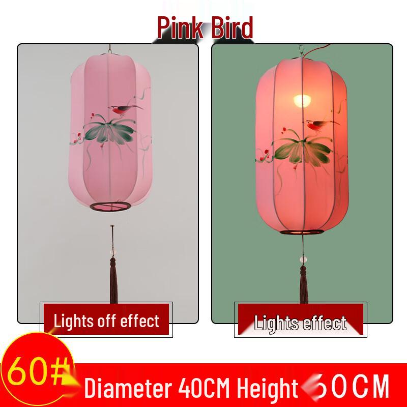 Classical Pink Hand-Painted Winter Melon Pendant Light