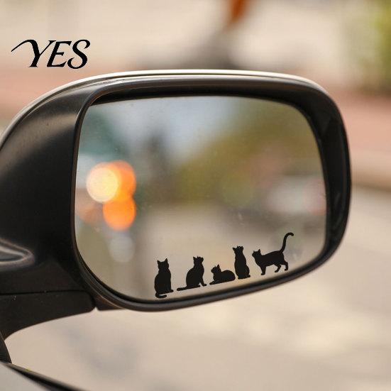 Personalized Car Decal Sticker, Waterproof PVC Self-adhesive Traceless Auto Decal, Five Cats Weatherproof Pattern Sticker for Fuel Tank Caps