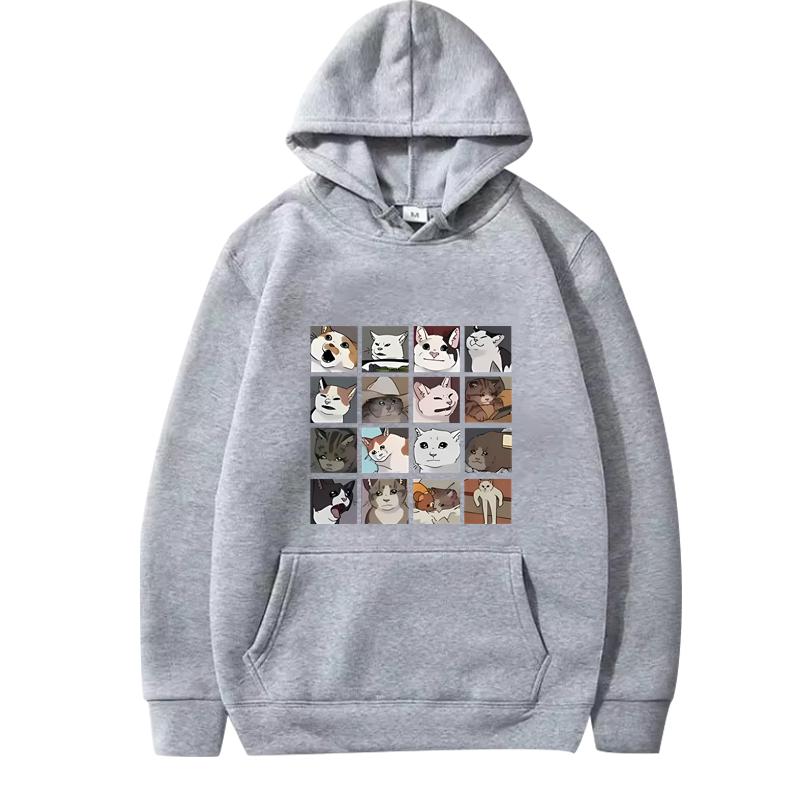 Cats Print Men'S Casual Hoodie New Men Women Funny Fashion Cool Long Sleeve Streetwear Graphics Oversiz Hoodie Unisex