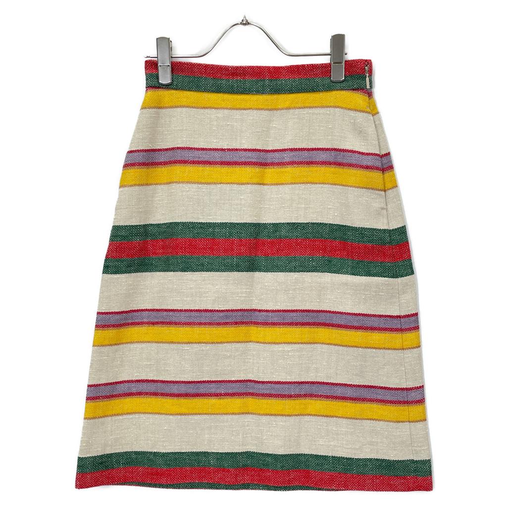 Gucci 739409 Multicolor Striped Linen Skirt Skirt 36 multicolorUsed