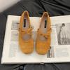 French ballet style light mouth bow girls flat shoes autumn one word comfortable buckle versatile Mary Jane single shoes