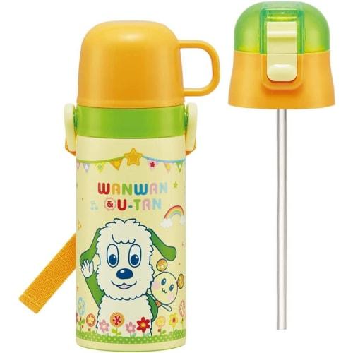 Skater Children's Stainless Steel Water Bottle 2-Way Straw Drinking 410ml Cup Drinking 350ml Peek-a-boo! Child-friendly lightweight type for girls, sm