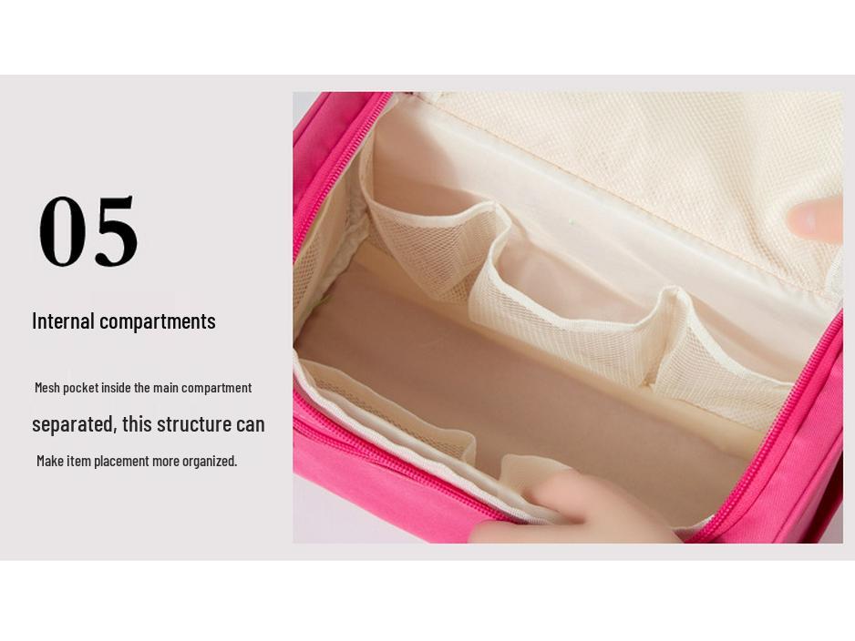 Borsa da toilette Oxford impermeabile di grande capacità con gancio