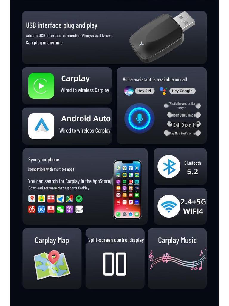 Smart Wireless CarPlay & Android Auto Adapter