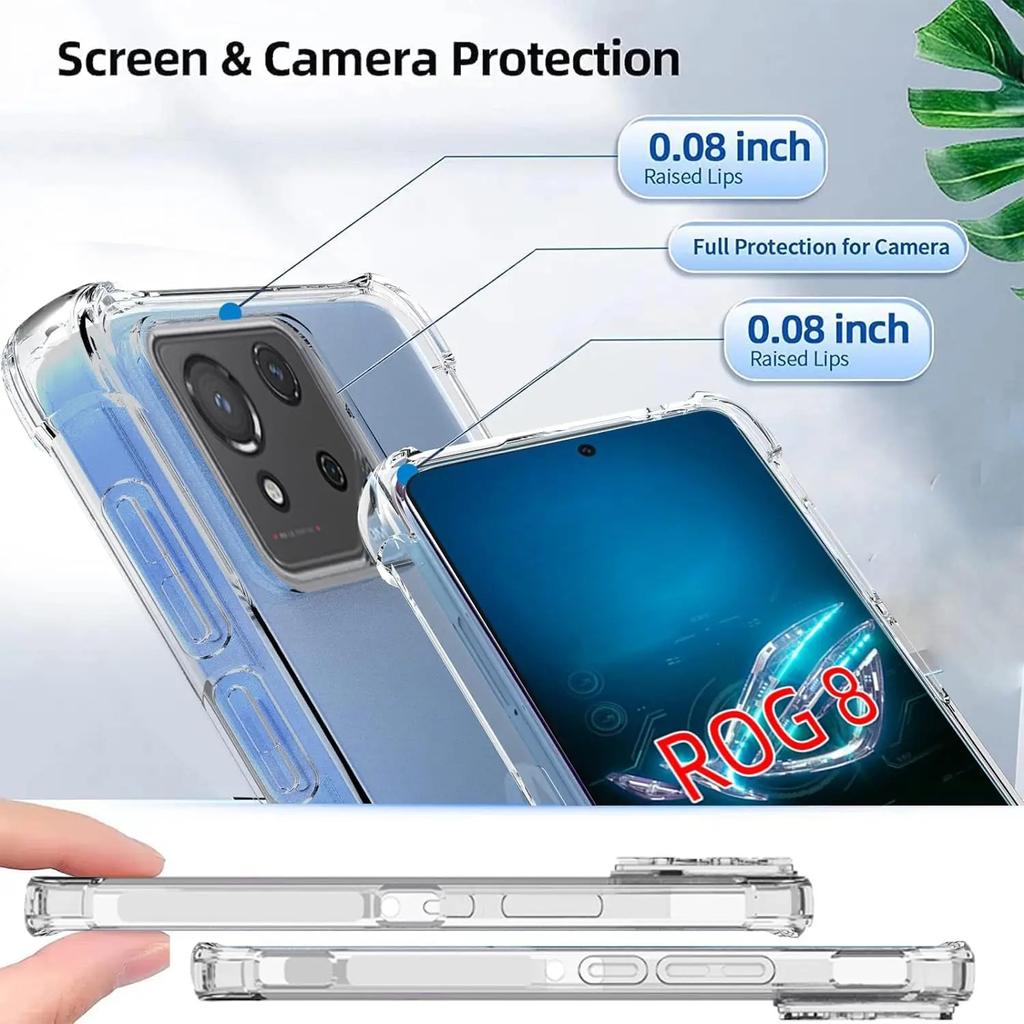 Soft TPU Transparent Phone Case for Asus Rog Phone 8 Pro Protective Cover Airbag Shockproof Ultra Thin Clear Full Protection Cover