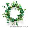 St Patricks Day Wreath for Front Door 15.7 Inch Artificial Clover Lucky Shamrock Wreath for Spring Summer Party Decor