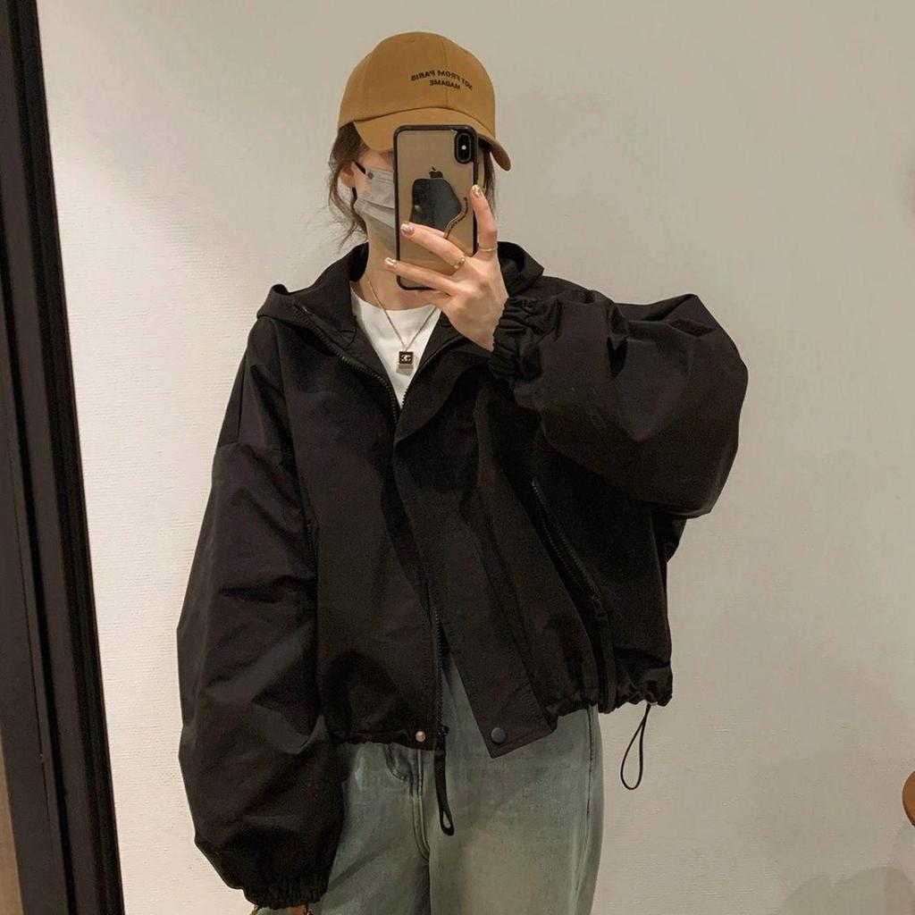 2025 Korean Style Hooded Jacket: Autumn/Winter Casual Loose Fit Short Outerwear