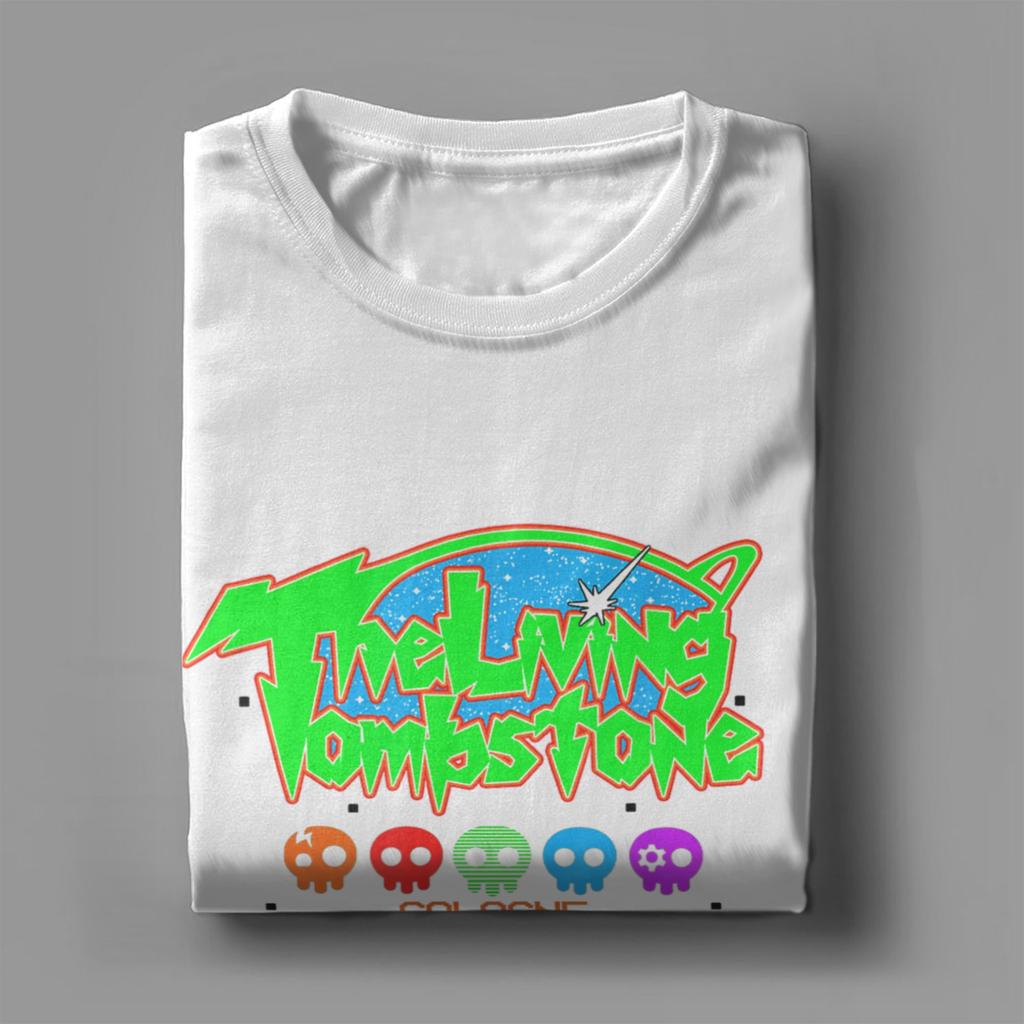 The Living Tombstone World Tour T Shirt Men Pure Cotton Funny T-Shirt O Neck Rock Tees Short Sleeve Clothes Plus Size